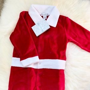 NWT Kissy Kissy Velour Infant Santa Suit 6-9mo